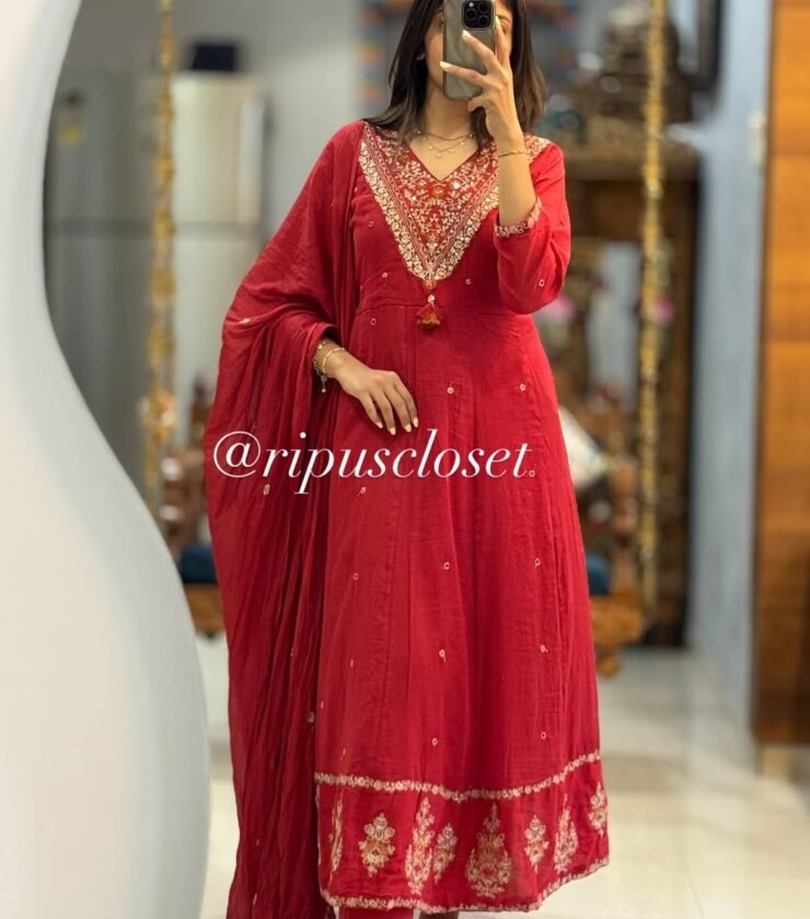 NEW ARRIVALS PARTY WEAR ANARKALI 3PCS