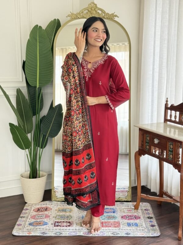PURE VISCOSE REYON WITH EMBROIDERY WORK