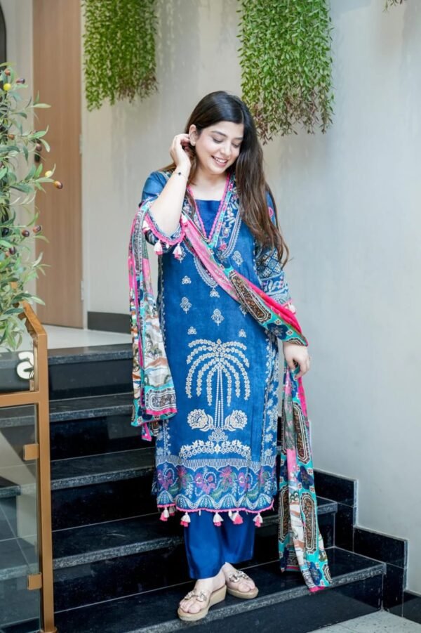 Premium Muslin Kurti Pant Dupatta Set