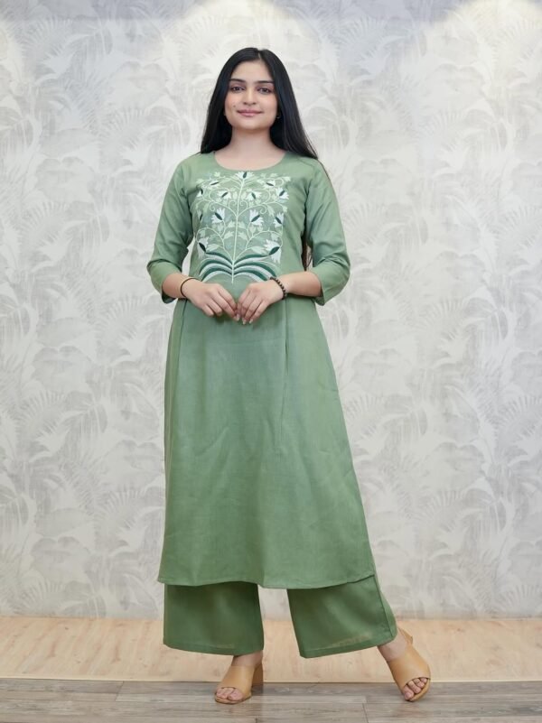 Designer side cut Kurti Plazo Set
