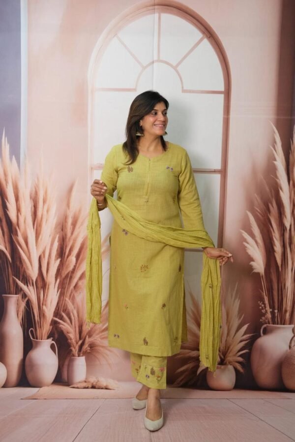 Taj cotton kurti with intricate embroidery work