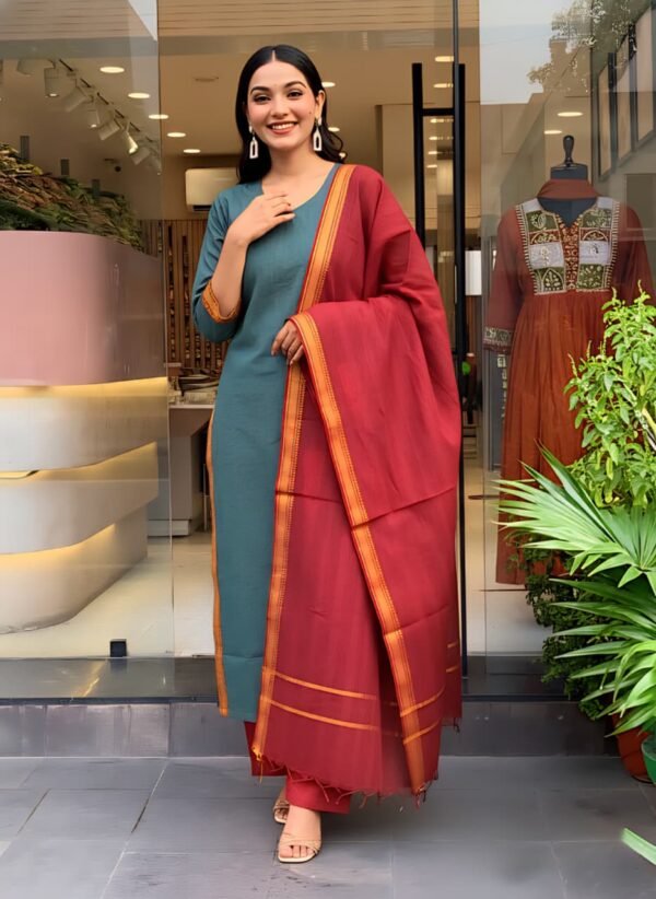 Pure fine South cotton fabric handloom cotton dupatta
