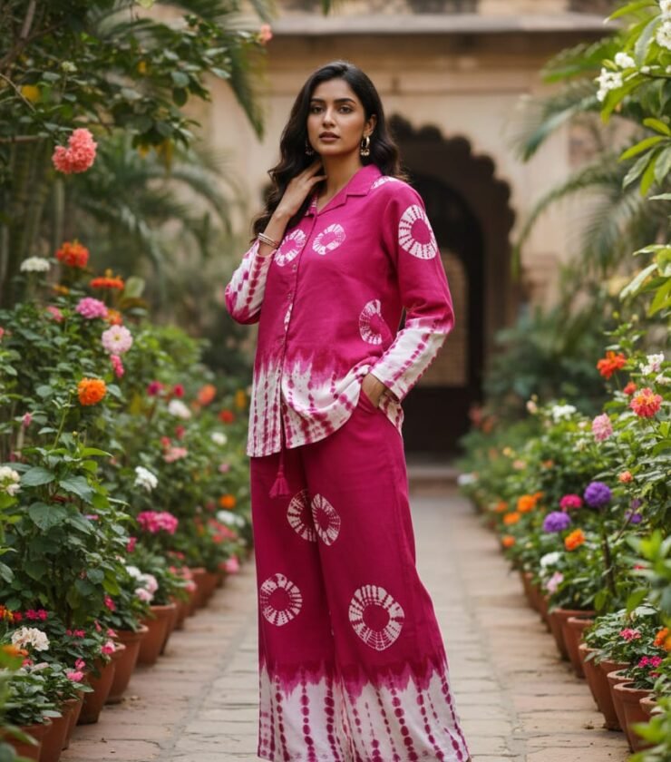 soft Reyon slub kurta cord set