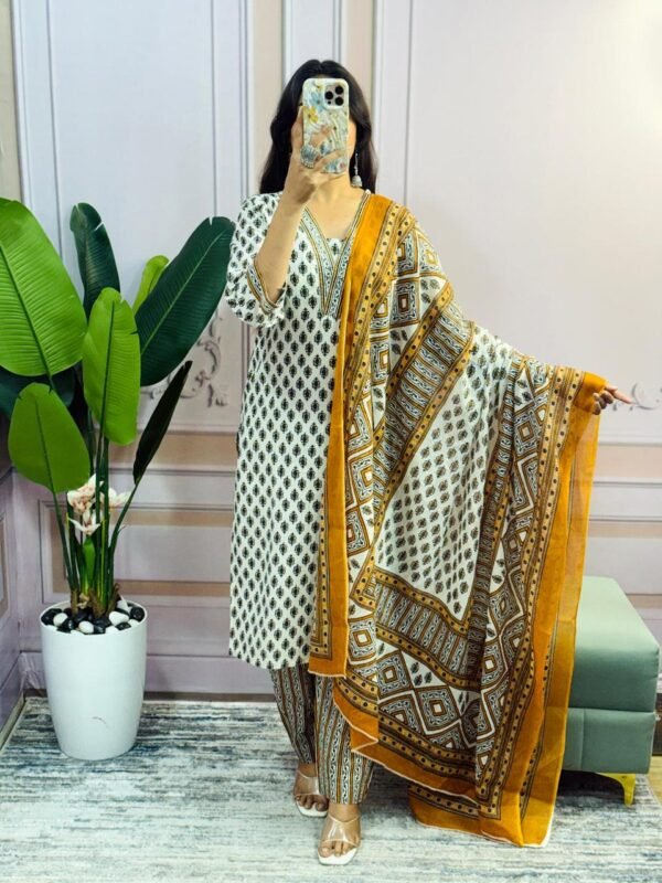 3 Piece Straight Kurti + Pant + Dupatta 