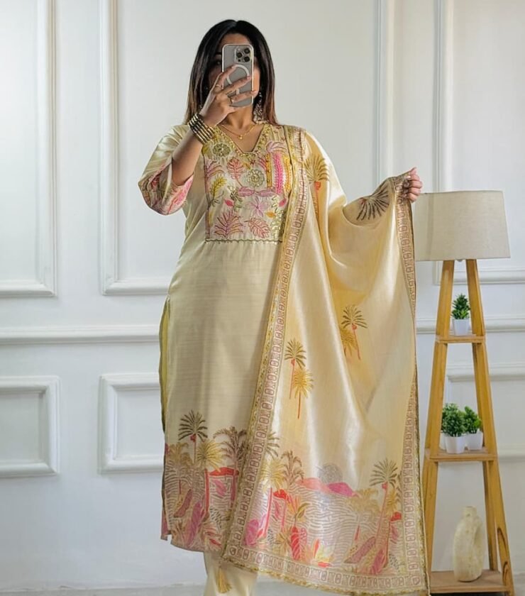 NEW DESIGNER PARTY WEAR TOP AND PANT WITH FANCY DUPPATA