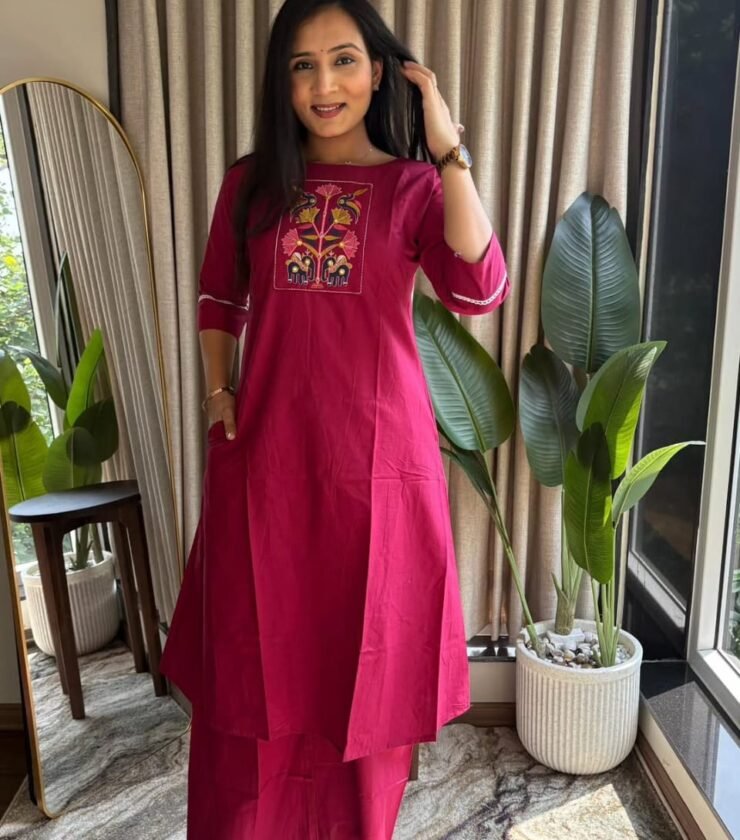 berry-toned ethnic co-ord set