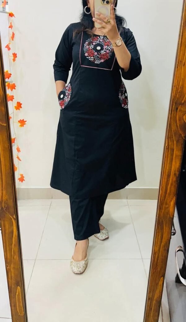 embroidery work Ethnic Kurti Palazzo Set