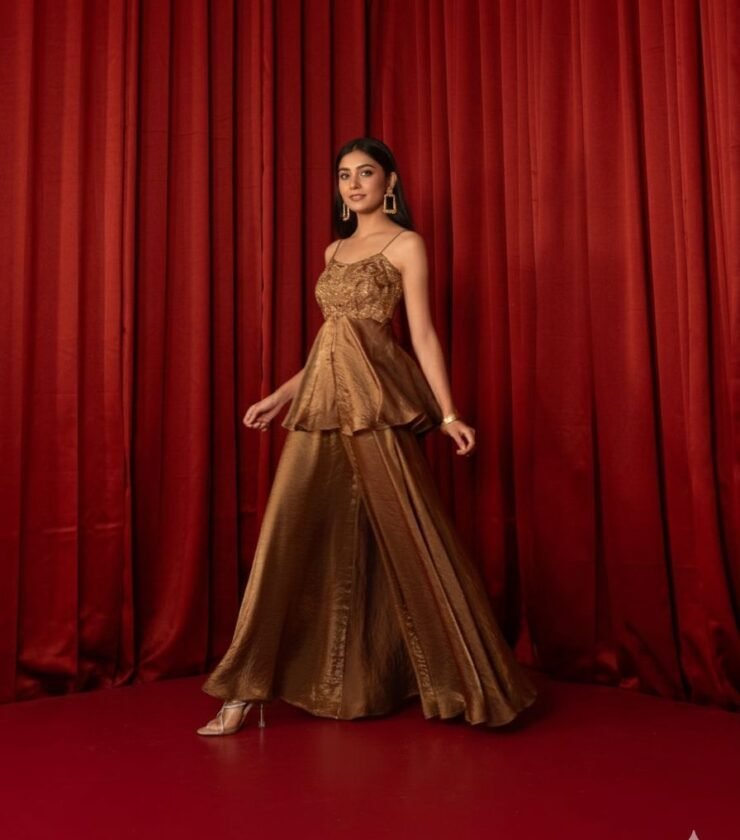 EMBROIDERED TOP, PLAZZO AND DUPATTA