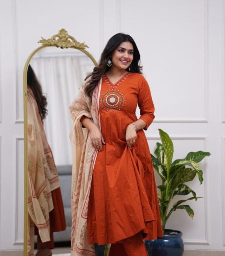 ANARKALI KURTA PANT WITH DUPPATA SET