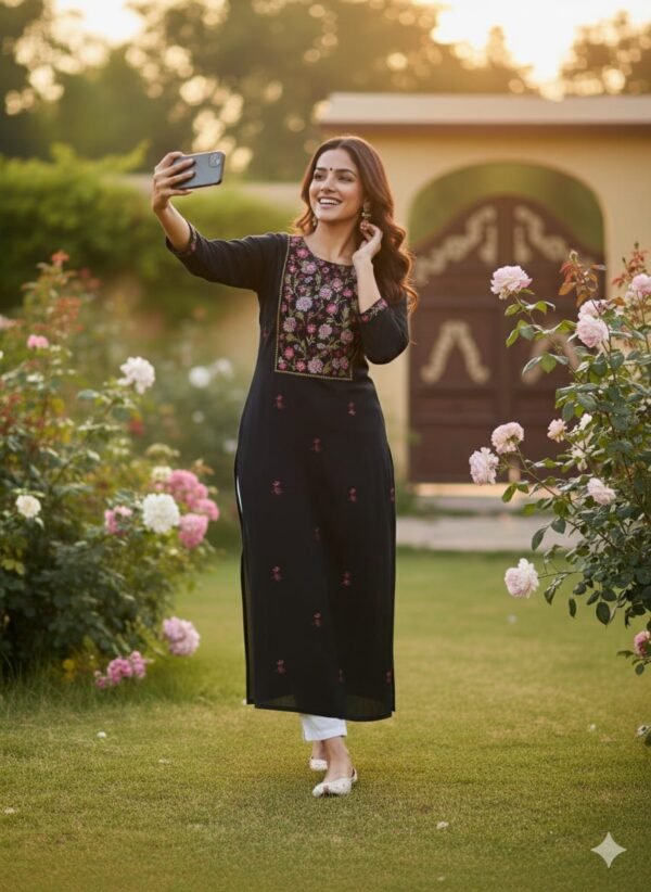 Cotton Slub Fabric Kurti With Pant