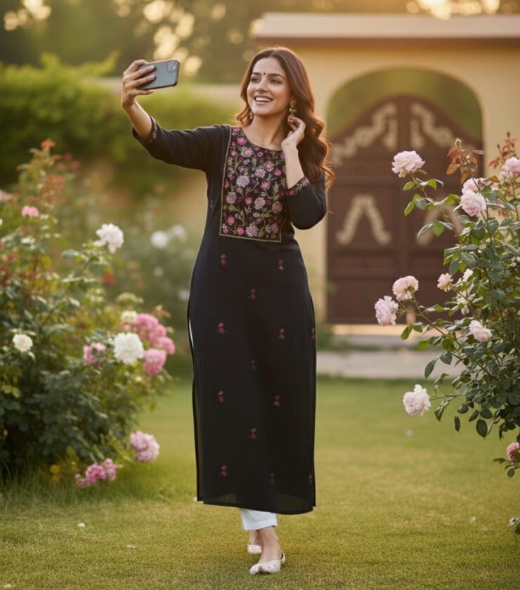 Cotton Slub Fabric Kurti With Pant