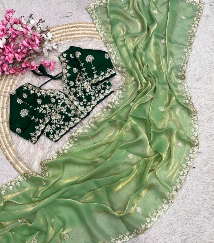 metallic gold-toned saree