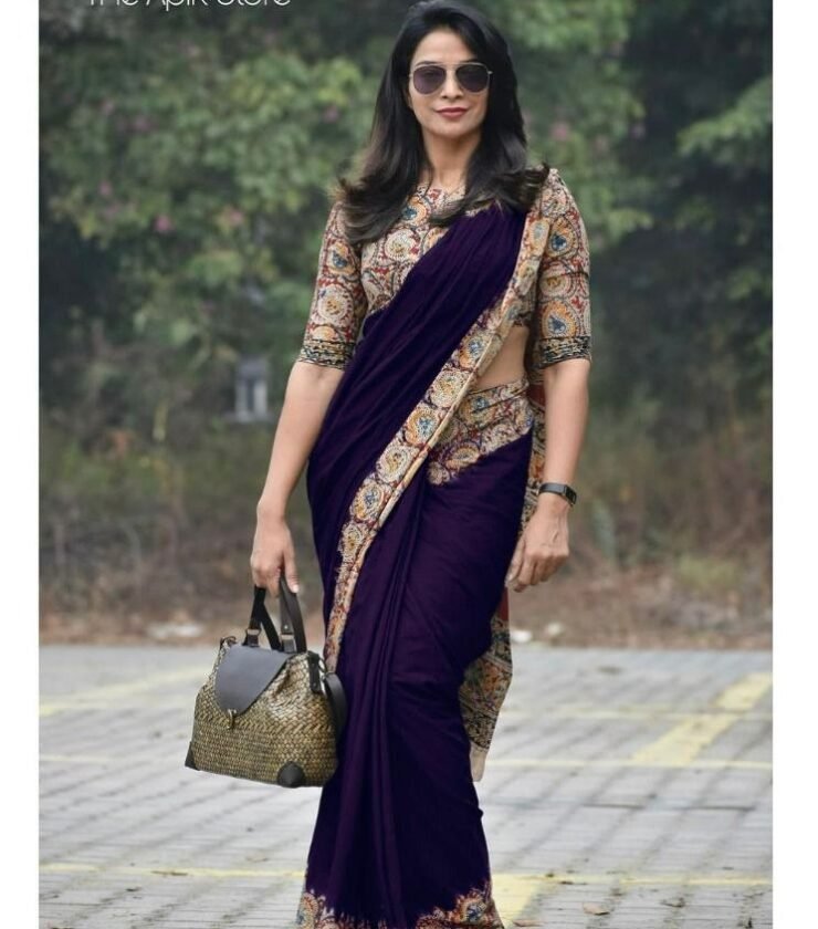 solid  fabric saree